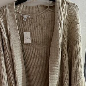 Cato Women's Cream Cardigan Sweater